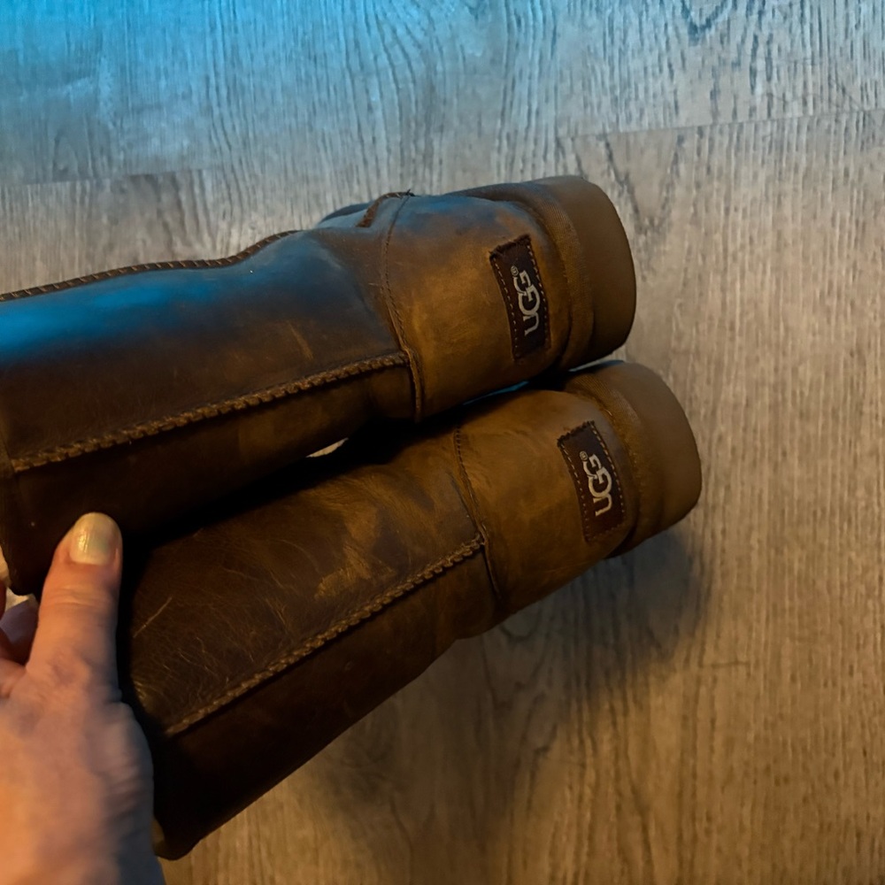 UGG Chocolate Brown Mid-Calf Sheepskin Boots - Picture 7 of 11